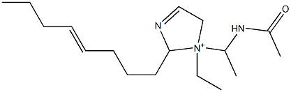 1-[1-(Acetylamino)ethyl]-1-ethyl-2-(4-octenyl)-3-imidazoline-1-ium Struktur