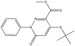 1,6-Dihydro-4-tert-butylthio-6-oxo-1-phenylpyridazine-3-carboxylic acid methyl ester Struktur