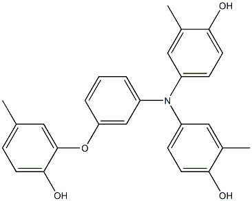 N,N-Bis(4-hydroxy-3-methylphenyl)-3-(2-hydroxy-5-methylphenoxy)benzenamine Struktur