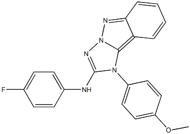 1-(4-Methoxyphenyl)-2-(4-fluorophenylamino)-1H-[1,2,4]triazolo[1,5-b]indazole Struktur