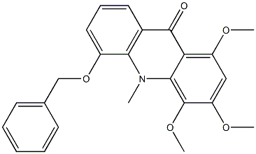 1,3,4-Trimethoxy-5-(benzyloxy)-10-methylacridin-9(10H)-one Struktur