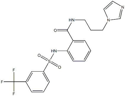 N-[3-(1H-Imidazol-1-yl)propyl]-2-[[[3-(trifluoromethyl)phenyl]sulfonyl]amino]benzamide Struktur