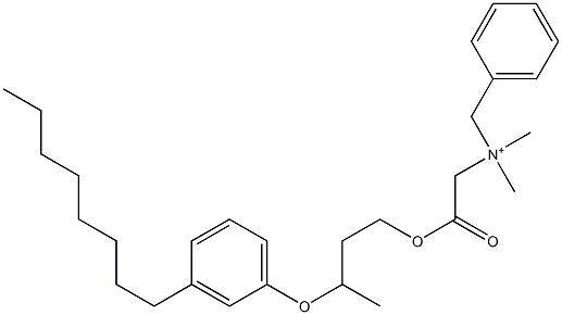 N,N-Dimethyl-N-benzyl-N-[[[3-(3-octylphenyloxy)butyl]oxycarbonyl]methyl]aminium Struktur