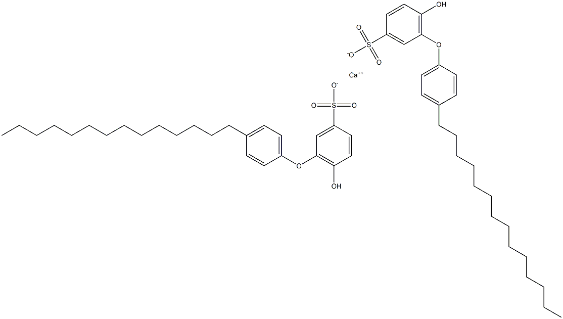 Bis(6-hydroxy-4'-tetradecyl[oxybisbenzene]-3-sulfonic acid)calcium salt Struktur