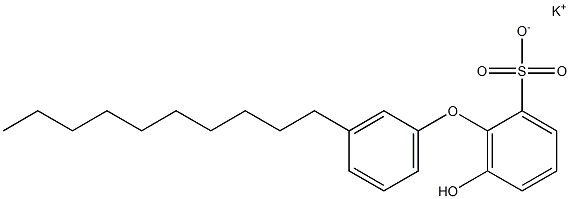 6-Hydroxy-3'-decyl[oxybisbenzene]-2-sulfonic acid potassium salt Struktur