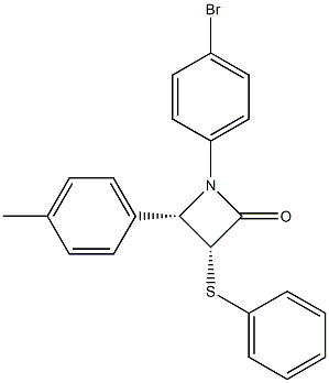 (3R,4S)-4-(p-Methylphenyl)-1-(p-bromophenyl)-3-(phenylthio)azetidin-2-one Struktur