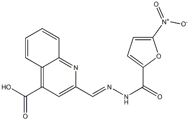 2-[2-(5-Nitro-2-furoyl)hydrazonomethyl]quinoline-4-carboxylic acid Struktur