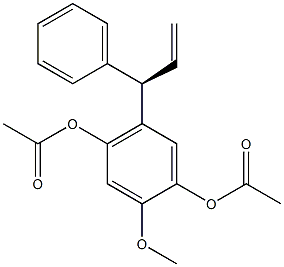 (-)-2-Methoxy-5-[(R)-1-phenylallyl]hydroquinone diacetate Struktur