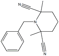 1-Benzyl-2,6-dimethylpiperidine-2,6-dicarbonitrile Struktur