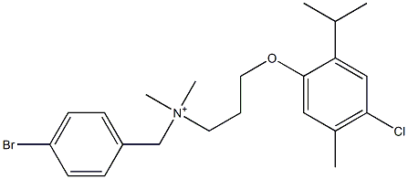 4-Bromobenzyl[3-(4-chloro-5-methyl-2-isopropylphenoxy)propyl]dimethylaminium Struktur