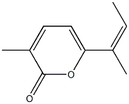 3-Methyl-6-[(Z)-1-methyl-1-propenyl]-2-pyranone Struktur