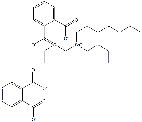 Bis(phthalic acid 1-heptyl)dibutyltin(IV) salt Struktur