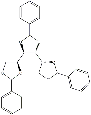 1-O,2-O:3-O,4-O:5-O,6-O-Tribenzylidene-D-glucitol Struktur