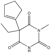 1-Methyl-5-ethyl-5-(cyclopentene-1-yl)pyrimidine-2,4,6(1H,3H,5H)-trione Struktur