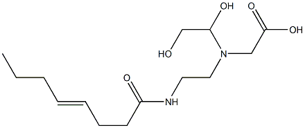 N-(1,2-Dihydroxyethyl)-N-[2-(4-octenoylamino)ethyl]aminoacetic acid Struktur