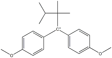 1,1-Bis(p-methoxyphenyl)-2,2,3,3-tetramethylpropyl cation Struktur