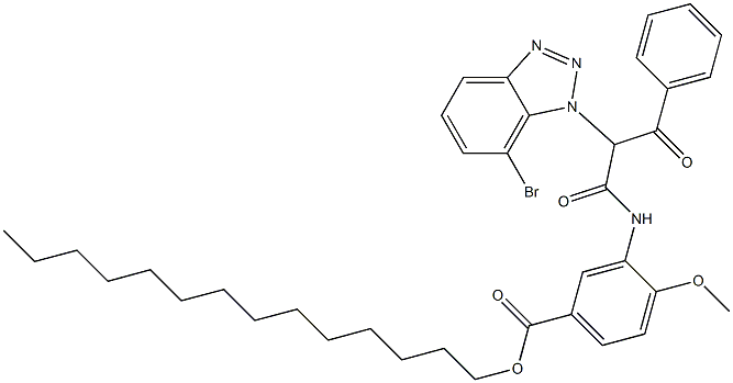 3-[3-Phenyl-2-(7-bromo-1H-benzotriazol-1-yl)-1,3-dioxopropylamino]-4-methoxybenzoic acid tetradecyl ester Struktur