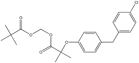 2-[4-(4-Chlorobenzyl)phenoxy]-2-methylpropionic acid pivaloyloxymethyl ester Struktur