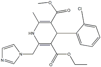 6-(1H-Imidazol-1-ylmethyl)-4-(2-chlorophenyl)-2-methyl-1,4-dihydropyridine-3,5-dicarboxylic acid 3-methyl 5-ethyl ester Struktur