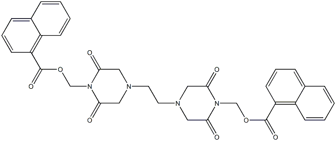 4,4'-Ethylenebis(2,6-dioxopiperazine-1-methanol)bis(1-naphthalenecarboxylate) Struktur