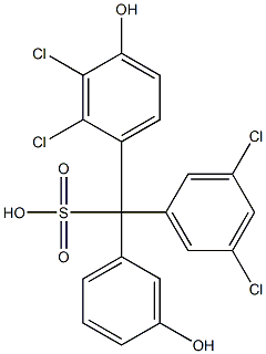 (3,5-Dichlorophenyl)(2,3-dichloro-4-hydroxyphenyl)(3-hydroxyphenyl)methanesulfonic acid Struktur