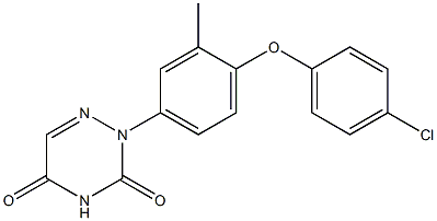 2-[4-(4-Chlorophenoxy)-3-methylphenyl]-1,2,4-triazine-3,5(2H,4H)-dione Struktur