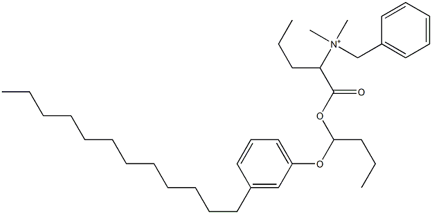 N,N-Dimethyl-N-benzyl-N-[1-[[1-(3-dodecylphenyloxy)butyl]oxycarbonyl]butyl]aminium Struktur