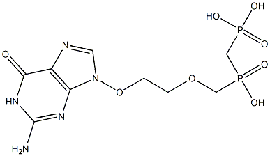 9-[2-[[Hydroxy(phosphonomethyl)phosphinyl]methoxy]ethoxy]-1,9-dihydro-2-amino-6H-purin-6-one Struktur