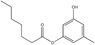 Heptanoic acid 3-hydroxy-5-methylphenyl ester Struktur