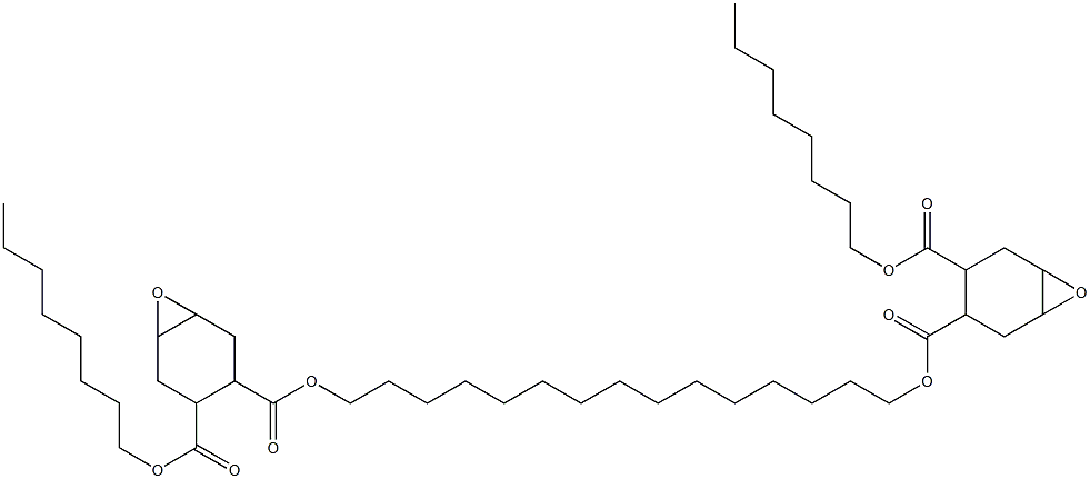 Bis[2-(octyloxycarbonyl)-4,5-epoxy-1-cyclohexanecarboxylic acid]1,15-pentadecanediyl ester Struktur