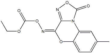 4-[(Ethoxycarbonyloxy)imino]-8-methyl-4H-[1,2,4]oxadiazolo[3,4-c][1,4]benzoxazin-1-one Struktur