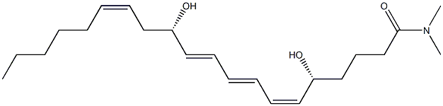 (5R,6Z,8E,10E,12S,14Z)-5,12-Dihydroxy-N,N-dimethyl-6,8,10,14-icosatetrenamide Struktur