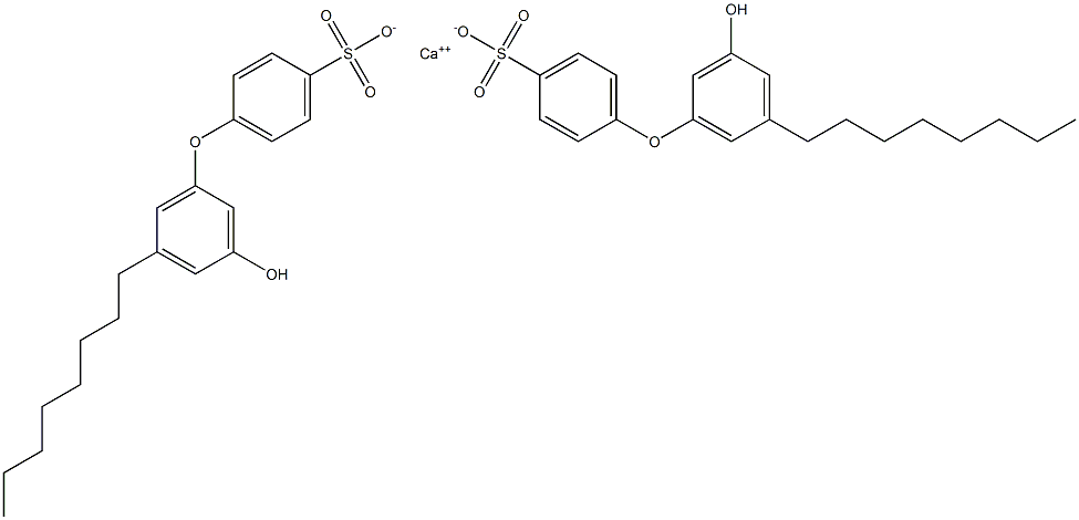 Bis(3'-hydroxy-5'-octyl[oxybisbenzene]-4-sulfonic acid)calcium salt Struktur