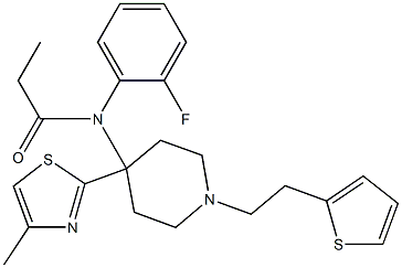 N-(2-Fluorophenyl)-N-[1-[2-(2-thienyl)ethyl]-4-(4-methylthiazol-2-yl)piperidin-4-yl]propanamide Struktur