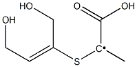 1-Carboxy-1-[(1-hydroxymethyl-2-hydroxymethylethenyl)thio]ethyl radical Struktur