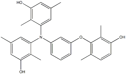 N,N-Bis(3-hydroxy-2,5-dimethylphenyl)-3-(3-hydroxy-2,6-dimethylphenoxy)benzenamine Struktur