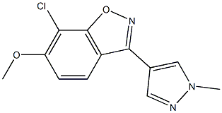 7-Chloro-6-methoxy-3-(1-methyl-1H-pyrazol-4-yl)-1,2-benzisoxazole Struktur