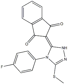 2-[3-Methylthio-4-(4-fluorophenyl)-1H-1,2,4-triazol-5(4H)-ylidene]indane-1,3-dione Struktur