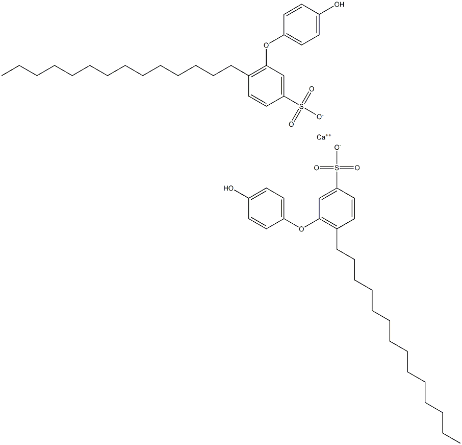 Bis(4'-hydroxy-6-tetradecyl[oxybisbenzene]-3-sulfonic acid)calcium salt Struktur