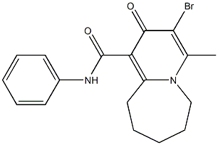 N-(Phenyl)-3-bromo-4-methyl-2-oxo-2,6,7,8,9,10-hexahydropyrido[1,2-a]azepine-1-carboxamide Struktur