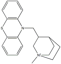 1-Methyl-3-(10H-phenothiazin-10-ylmethyl)-1-azoniabicyclo[2.2.2]octane Struktur