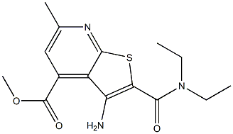 2-[[Diethylamino]carbonyl]-3-amino-6-methylthieno[2,3-b]pyridine-4-carboxylic acid methyl ester Structure