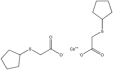 Bis[(cyclopentylthio)acetic acid]calcium salt Struktur