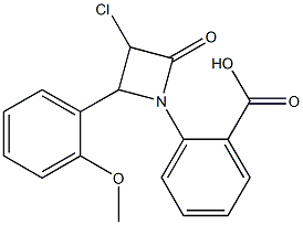 2-[2-(2-Methoxyphenyl)-3-chloro-4-oxo-1-azetidinyl]benzoic acid Struktur