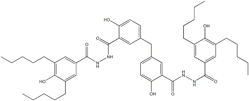 5,5'-Methylenebis[2-hydroxy-N'-(4-hydroxy-3,5-dipentylbenzoyl)benzenecarbohydrazide] Struktur