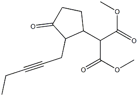 3-Oxo-2-(2-pentynyl)cyclopentylmalonic acid dimethyl ester Struktur