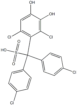 (2,6-Dichloro-3,4-dihydroxyphenyl)bis(4-chlorophenyl)methanesulfonic acid Struktur