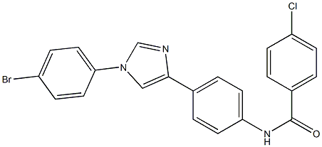 4-Chloro-N-[4-[1-[4-bromophenyl]-1H-imidazol-4-yl]phenyl]benzamide Struktur