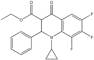 1-Cyclopropyl-6,7,8-trifluoro-1,2,3,4-tetrahydro-2-phenyl-4-oxoquinoline-3-carboxylic acid ethyl ester Struktur