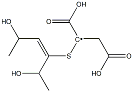 1,2-Dicarboxy-1-[(1-(1-hydroxyethyl)-2-(1-hydroxyethyl)ethenyl)thio]ethyl radical Struktur